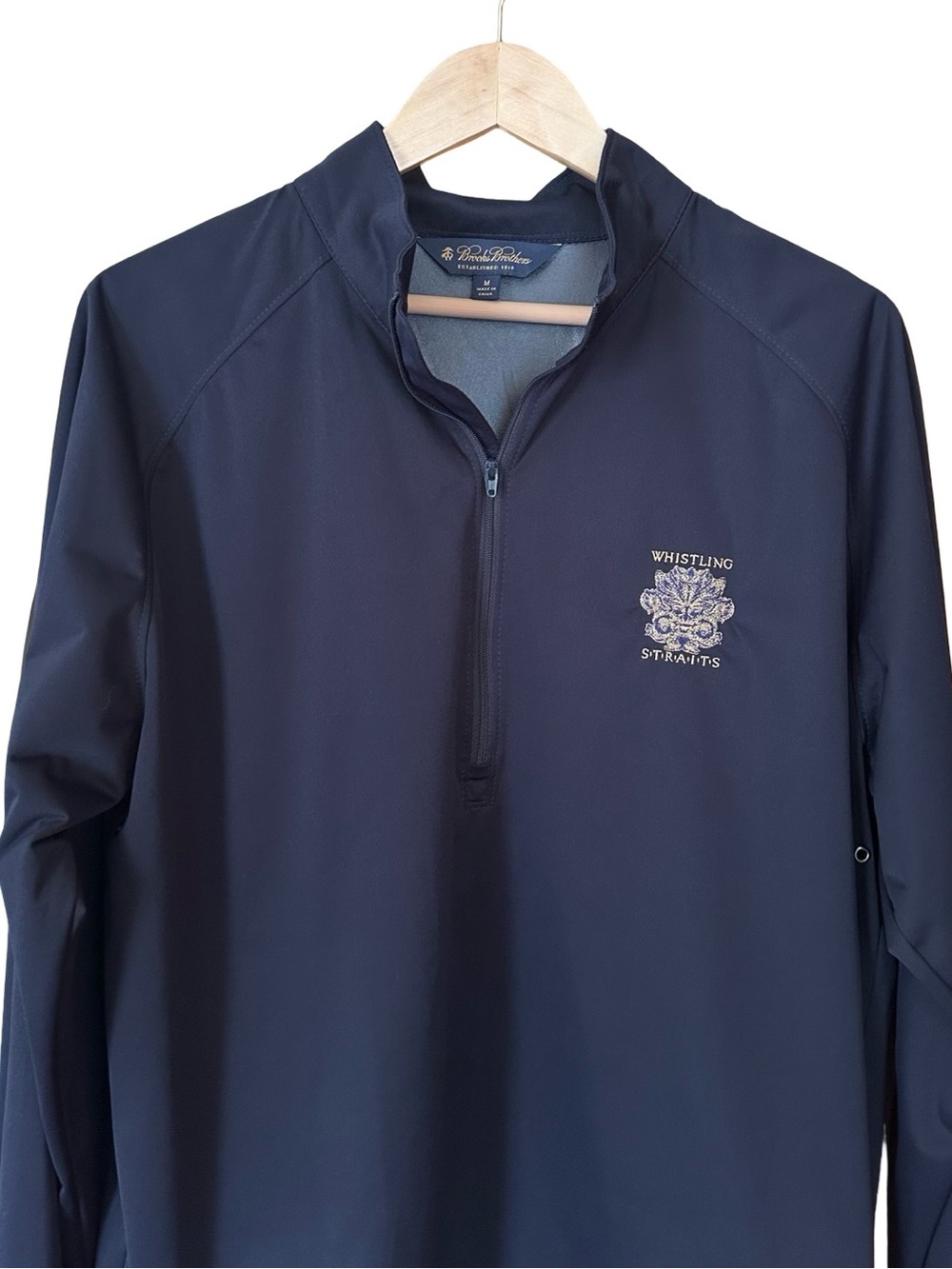Brooks Brothers Whistling Straits Black Quarter Zip Performance Pullover Sz M